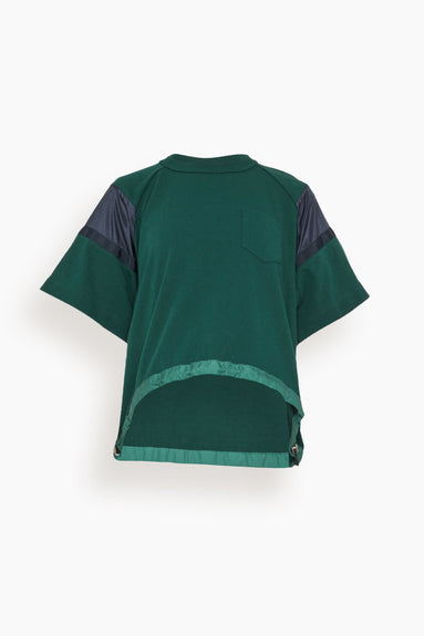 Sacai Tops Cotton Jersey T-Shirt in Green