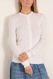 Tibi Ribbed Sweater Slim Cardigan in White