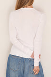 Tibi Ribbed Sweater Slim Cardigan in White