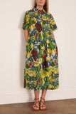 Toast Sketched Fruit Print Shirt Dress in Verdigris/Multi
