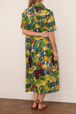 Toast Sketched Fruit Print Shirt Dress in Verdigris/Multi