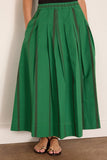Toast Tea Towel Stripe Cotton Skirt in Sea Green