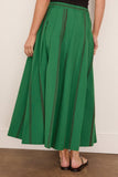 Toast Tea Towel Stripe Cotton Skirt in Sea Green