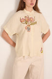 Toast Embroidered Al Fresco Linen Shirt in Lemon Posset