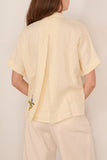Toast Embroidered Al Fresco Linen Shirt in Lemon Posset