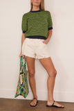Toast Jacquard Knitted Cotton Top in Green Multi