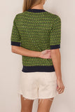 Toast Jacquard Knitted Cotton Top in Green Multi