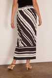Brandon Maxwell The Jameson Twill Drawstring Skirt in Black/White Stripe