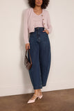 Brandon Maxwell The Sloane Silk Cashmere Cardigan Sweater in Dusty Pink