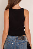 Brandon Maxwell The Reese V-Neck Knit Tank in Black