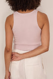 Brandon Maxwell The Reese V-Neck Knit Tank in Dusty Pink