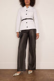 Brandon Maxwell The Gage Fitted Button Up Jacket with Pockets in White