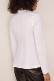 Brandon Maxwell The Gage Fitted Button Up Jacket with Pockets in White