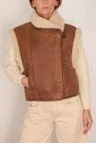 Isabel Marant Alime Shearling Vest in Cognac