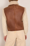 Isabel Marant Alime Shearling Vest in Cognac