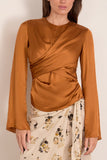 Isabel Marant Neame Satin Top in Caramel