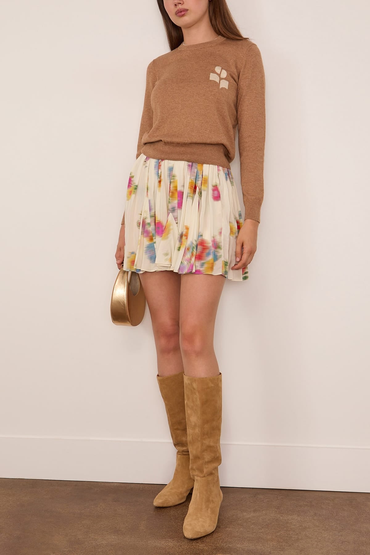 Etoile Isabel Marant Livy Pleated Skirt in Ecru