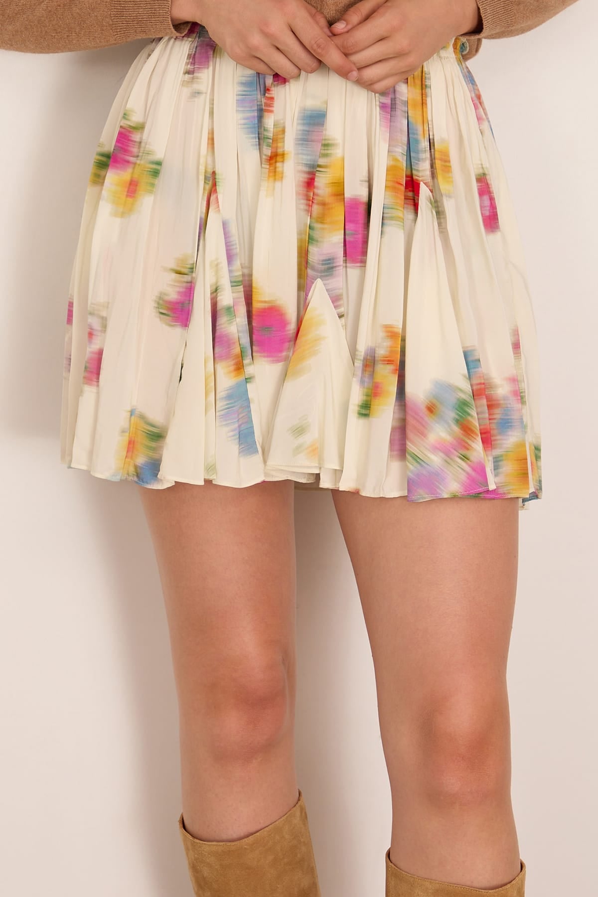 Etoile Isabel Marant Livy Pleated Skirt in Ecru