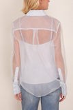 Simkhai Loen Long Sleeve Shirt in Periwinkle Sky