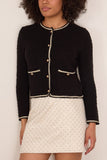 Simkhai Anouk Button Front Jacket in Black Ivory