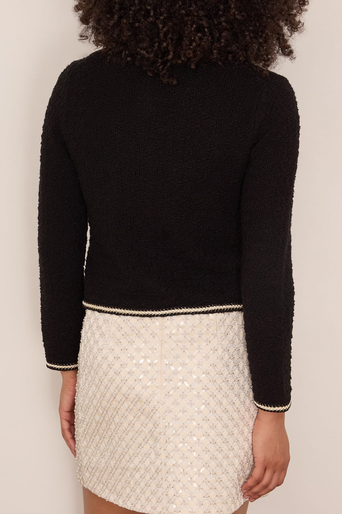 Simkhai Anouk Button Front Jacket in Black Ivory