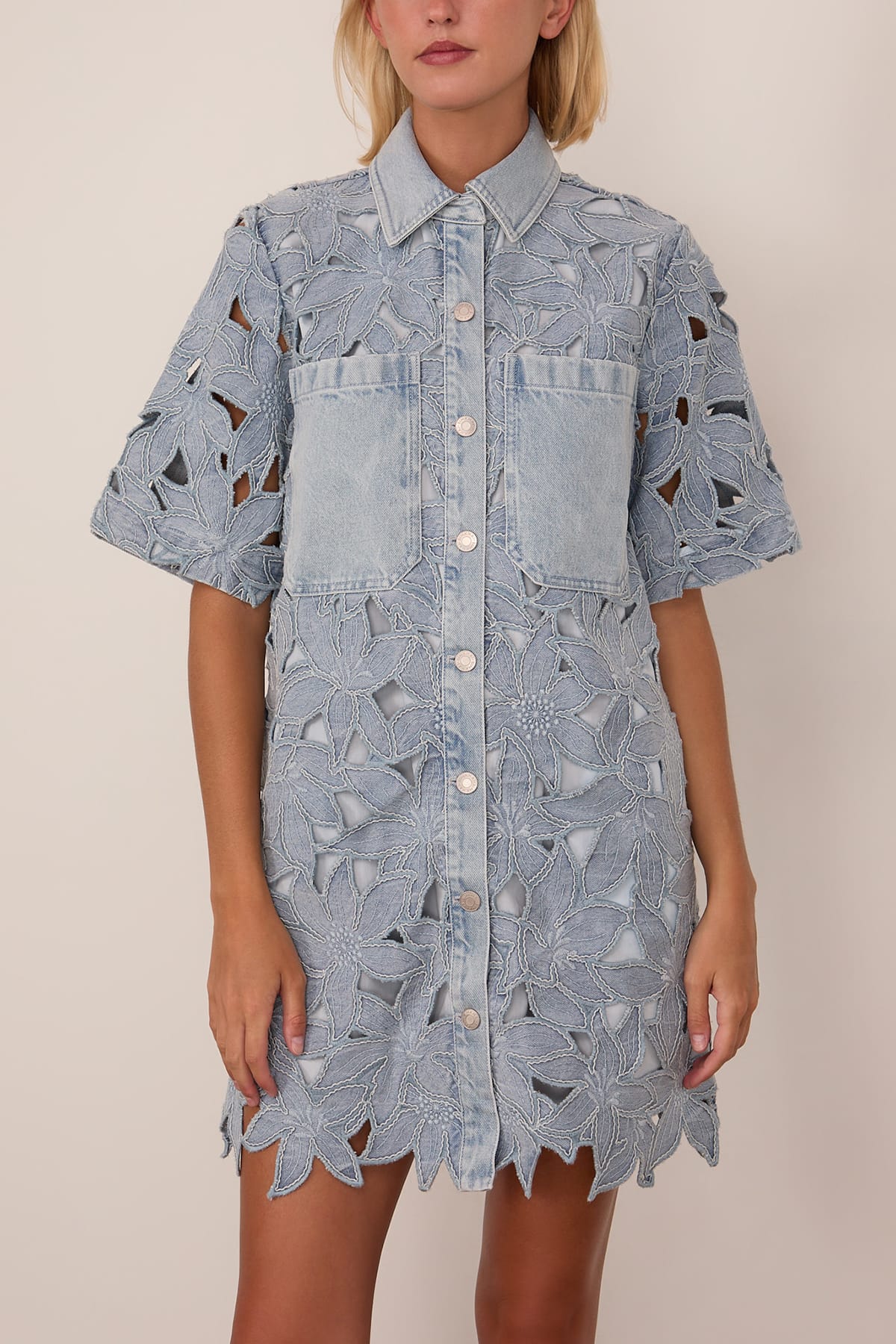 Simkhai Calyn Mini Shirt Dress in Cetara