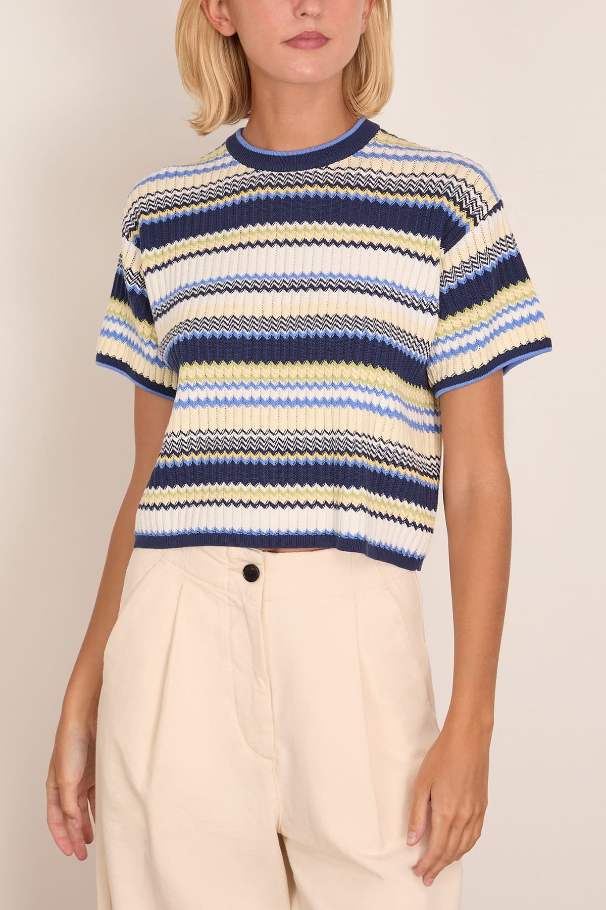 Simkhai Tenley Short Sleeve Tee in Midnight Multi