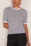 Maria McManus Baby Tee in Navy/White Stripe