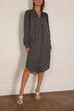 Maria McManus V-Neck Scarf Dress in Black Stripe