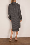 Maria McManus V-Neck Scarf Dress in Black Stripe