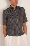 Maria McManus Bell Sleeve Blouse in Black Stripe
