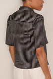 Maria McManus Bell Sleeve Blouse in Black Stripe
