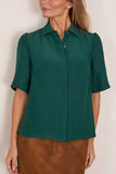 Maria McManus Bell Sleeve Blouse in Emerald