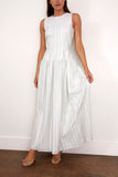 Loulou de Saison Ama Structured Maxi Dress in Mist/White