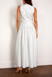 Loulou de Saison Ama Structured Maxi Dress in Mist/White