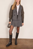 Sacai Suiting x Nylon Twill Jacket in Gray x Dark Khaki