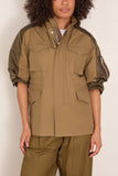 Sacai Cotton Weather Jacket in Beige x Dark Khaki