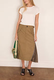 Sacai Cotton Weather Skirt in Beige x Dark Khaki