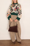 Sacai Floral Jacquard Knit Pullover in Ivory
