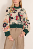 Sacai Floral Jacquard Knit Pullover in Ivory