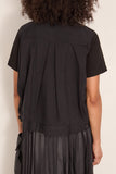 Sacai Denim x Cotton Jersey T-Shirt in Black