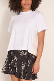 Sacai Denim x Cotton Jersey T-Shirt in White x Off White