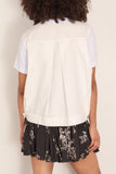 Sacai Denim x Cotton Jersey T-Shirt in White x Off White