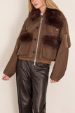 Sacai Wool Melton Blouson in Brown