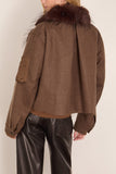 Sacai Wool Melton Blouson in Brown