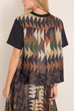 Sacai Sacai x A.P.C. Quilts T-Shirt in Brown Multi