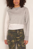 Sacai Sponge Sweat Pullover in Light Gray x Off White