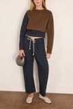 Sacai Sponge Sweat Pullover in Brown x Navy