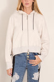 Sacai Cotton Jersey Hoodie in Off White