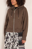 Sacai Cotton Jersey Hoodie in Khaki